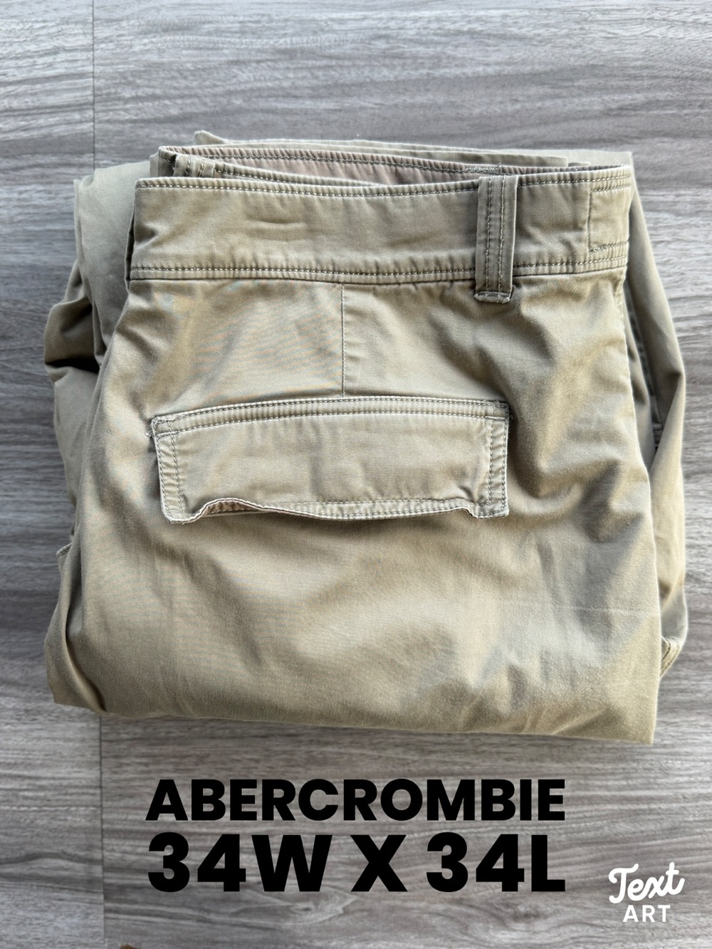 Abercrombie & Fitch Loose Fit Cargo Pants Mens 34 x 34 Tan Khaki Baggy Utility